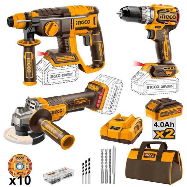 Pack sans fil+25 pcs 20v 4ah – INGCO