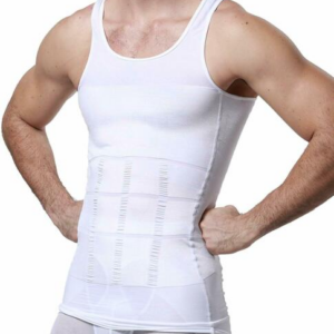 Débardeur de Compression pour hommes, gilet amincissant modelant le corps- Moyenne - Blanc