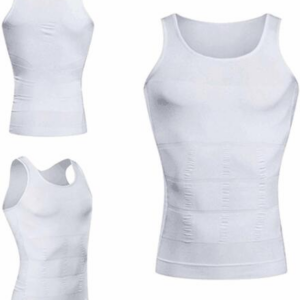 Débardeur de Compression pour hommes, gilet amincissant modelant le corps- Moyenne - Blanc
