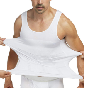 Débardeur de Compression pour hommes, gilet amincissant modelant le corps- Moyenne - Blanc